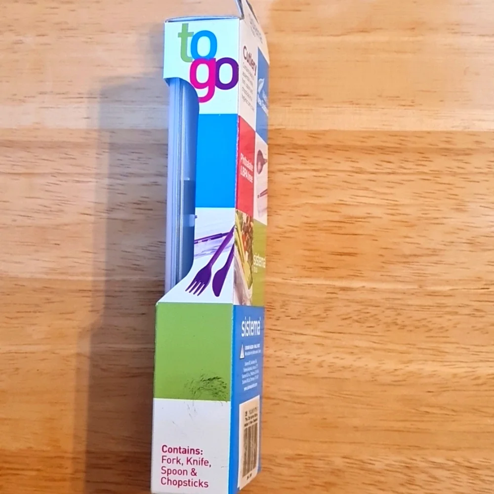 Cutlery, fork, knife, spoon, chopsticks, PBA free, NIB, hygienic carry case